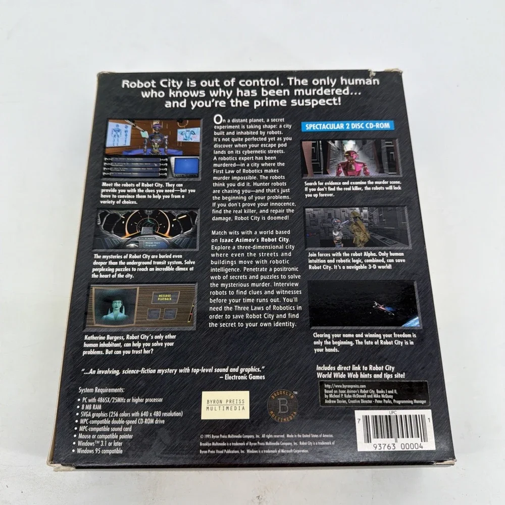 Robot City - PC Big Box Adventure Game - See Desc